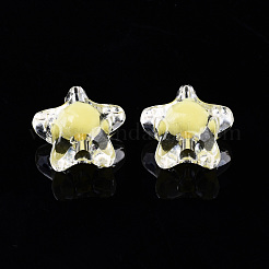 透明なアクリルビーズ  二層ビーズ  スター  ミックスカラー  11x11.5x7mm  穴：2mm  約1280個/500g&nbsp;TACR-N011-001A-01