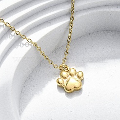Dog Paw Print 304 Stainless Steel Pendant Necklaces & Bracelets & Stud Earrings Sets for Women&nbsp;SJEW-C004-20G