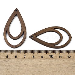 ウォールナットウッドペンダント  ティアドロップ  ココナッツブラウン  49x26.5x2.5mm  穴：2mm&nbsp;WOOD-A025-04F