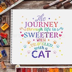 ペットのくり抜き絵ステンシルセット  DIYスクラップブック用  フォトアルバム  猫の模様  20x20cm  16スタイル/セット&nbsp;DIY-WH0172-377