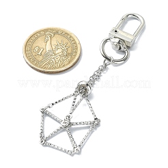 ステンレス鋼の空のポーチストーンホルダー用キーホルダー  合金回転式ナスカン付き  ミックスカラー  8.55cm&nbsp;KEYC-TA00029-02