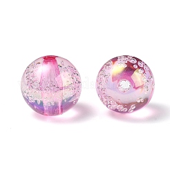 UV Plating Transparent Rainbow Iridescent Acrylic Beads&nbsp;TACR-D010-07C
