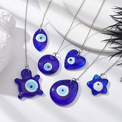 6Pcs 6 Styles Glass Evil Eye Pendant Decorations&nbsp;HJEW-JM01294