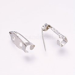 アイアン製ブローチパーツ  バックバーピン  ニッケルフリー  プラチナ  5x20x5mm&nbsp;X-IFIN-E035Y-N-NF