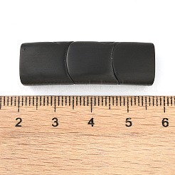 イオンプレーティング（IP）316外科用ステンレス鋼製マグネット留め具、接着端付き  長方形  マットなスタイル  ブラック  37x12x7mm  穴：10x5mm&nbsp;STAS-F269-04B-03A