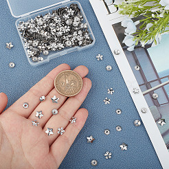 400Pcs 4 Style 304 Stainless Steel Bead Caps&nbsp;STAS-DC0010-99
