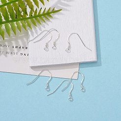 925スターリングシルバーピアスフック  スタンプ925個付き  銀  16x20x1.3mm  穴：1.5mm  24ゲージ  ピン：0.5mm&nbsp;STER-K167-049C-S