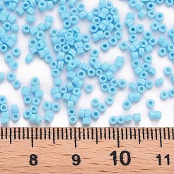 ガラスシリンダービーズ  シードビーズ  焼き付け塗料  丸い穴  ライトスカイブルー  1.5~2x1~2mm  穴：0.8mm  約45000個/袋  約1ポンド/バッグ&nbsp;SEED-S047-A-032