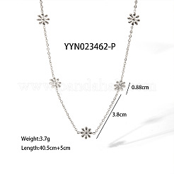 Elegant 304 Stainless Steel Daisy Link Chain Necklaces and Bracelets Sets for Women&nbsp;EE7355-4