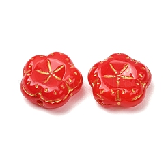 手作りランプワークビーズ  花  レッド  17.5x18x7mm  穴：1mm  約30個/袋&nbsp;LA-CBAA1BE-01B
