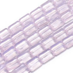 オパールビーズ連売り  長方形  9.5x7.5x3.5mm  穴：1mm  39個/連  14.88インチ（37.8cm）&nbsp;G-L557-15D