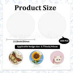 300Pcs Transparent PET Badge Protective Film&nbsp;AJEW-CP0010-04B