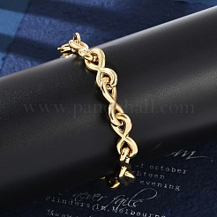 304 Stainless Steel Infinity Link Chain Bracelets for Women Men&nbsp;BJEW-F488-53B-G