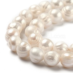 天然養殖淡水パールビーズ連売り  ポテト  ビスク  8~12mm  穴：0.7mm  約39個/連  14.45インチ（36.7cm）&nbsp;PEAR-L033-27-01