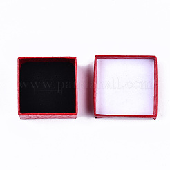 厚紙のジュエリーボックス  リングのために  ピアス  ネックレス  内部のスポンジ  正方形  レッド  5~5.1x5~5.1x3.3~3.4cm&nbsp;CBOX-S021-002A