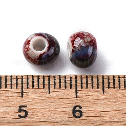 手作りの陶器ビーズ  ラウンド  暗赤色  6~7x5~6mm  穴：2mm&nbsp;PORC-D300-A11