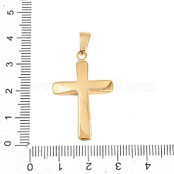 304ステンレスペンダント  クロスチャーム  PVD真空メッキ  長持ちメッキ  ゴールドカラー  33.5x21.5x3.5mm  穴：7x4.5mm&nbsp;STAS-B137-14G