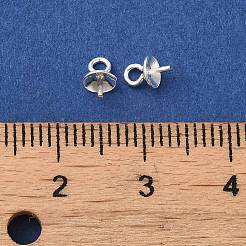 925スターリングシルバーペンダントベイル  片穴パーツ用  銀  6x4mm  穴：1.5mm  ピン：0.7mm&nbsp;STER-E050-08S-B