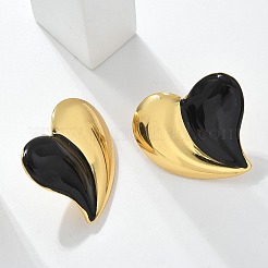 Heart 304 Stainless Steel Stud Earrings&nbsp;LS-EJEW-A130-01G-01