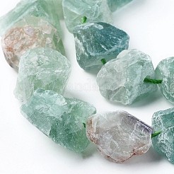 粗い天然蛍石ビーズ連売り  ナゲット  15~20x14~18x10~14mm  穴：1mm  約25個/連  14.9インチ（38cm）&nbsp;G-E343-01