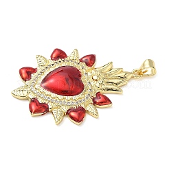 Brass Micro Pave Cubic Zirconia Pendants&nbsp;KK-I379-03G-F