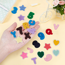 ポリエステルタオルの刺繍グリドルパッチ  ホットメルト接着剤  マスクと衣装のアクセサリー  アップリケ  ミックスカラー  25~32x8~31x3mm&nbsp;PATC-MA0001-58