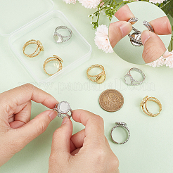 8Pcs 2 Colors 304 Stainless Steel Open Cuff Ring Settings&nbsp;RJEW-UN0002-74