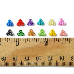 54g 12色のベーキングペイントと透明ガラスシードビーズ  ミックスカラー  8/0  3~3.5x2mm  穴：1~1.2mm  約4.5g /カラー&nbsp;SEED-FS0001-19