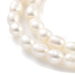 天然養殖淡水パールビーズ連売り  ライス  グレード6 A  雪  3~3.5mm  穴：0.5mm  約42個/連  7.09''（18センチメートル）&nbsp;PEAR-P062-03C