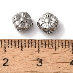 変色しない304ステンレススチールビーズ  花  ステンレス鋼色  6x6x4mm  穴：0.8mm&nbsp;STAS-I305-181P