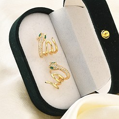 Brass Micro Pave Cubic Zirconia Stud Earrings for Women&nbsp;LS-EJEW-F352-03G
