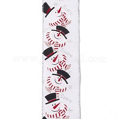 Christmas Theme Polyester Imitation Linen Wrapping Ribbon&nbsp;SRIB-P020-01B