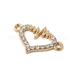 Alloy Crystal Rhinestone Heart and Heartbeat Connector Charms&nbsp;PALLOY-XCP0002-11
