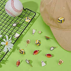 16Pcs 4 Styles Sport Enamel Lapel Pin Backs Brooch&nbsp;JEWB-AR0001-23