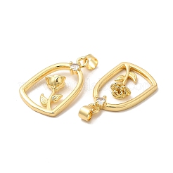 Rack Plating Brass Micro Pave  Cubic Zirconia Pendants&nbsp;KK-B068-35G