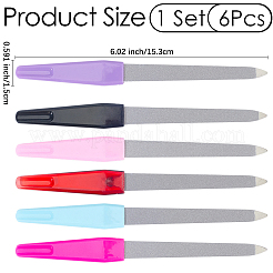 6Pcs 6 Colors Stainless Steel Nail Art Manicure Buffer Files&nbsp;MRMJ-WH20001-11
