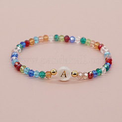 Handmade Bohemian Colorful Faceted Rondelle Glass Beaded Stretch Bracelets&nbsp;UI5654-1