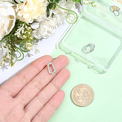 スターリングシルバースプリングゲートリング925個  両面スエード生地シルバー磨き布付き  オーバル  銀  14x10x2mm&nbsp;STER-BBC0009-28