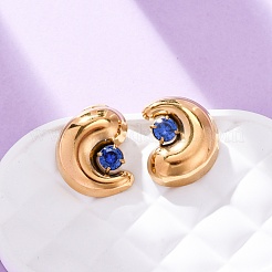 304 Stainless Steel Micro Pave Cubic Zirconia Stud Earrings&nbsp;LS-EJEW-B138-01G