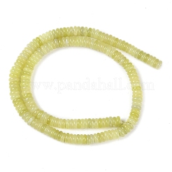 天然石レモンジェイド翡翠ビーズ連売り  ロンデル  6~6.5x2~2.5mm  穴：1mm  約181~191個/連  15.16~15.35''（38.5~39.1センチメートル）&nbsp;G-Q159-B11-01