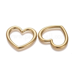 イオンプレーティング（IP）304ステンレス鋼リンクリング  ハート  ゴールドカラー  28.5x32x2.5mm  内径：22.5x24mm&nbsp;STAS-I164-040A