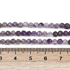 天然石アメジストビーズ連売り  ラウンド  多面カット  3~3.5mm  穴：0.6mm  約115個/連  15.35''（39センチメートル）&nbsp;LS-G-RM2025-B38-3mm
