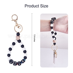 Silicone Round Beaded Keychain Wristlet&nbsp;KEYC-SW00006-01