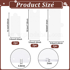 3種類のスタイルのアクリルテンプレート3個  長方形  透明  14.1~18.8x5.9~8.8x0.3cm  1個/スタイル&nbsp;TOOL-BC0003-53