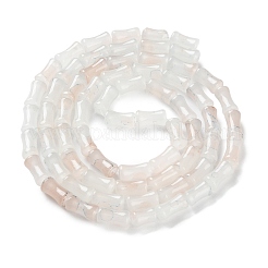 （不良品処分セール：色褪せ）ベーキングニスガラスビーズ連  竹の棒  ゴーストホワイト  12x7mm  穴：1.2mm  約65個/連  32.28インチ（82cm）&nbsp;GLAA-XCP0001-51