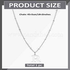 1Pc Brass Chain & 304 Stainless Steel Letter Pendant Necklaces&nbsp;NJEW-LP0001-35R-P