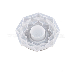 DIYシリコンキャンドルホルダー金型  レジン型  蓮  花  106x106x23mm  キャンドルトレイ：40mm&nbsp;SIMO-PW0015-50A