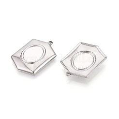 304 Stainless Steel Pendant Cabochon Settings&nbsp;STAS-T067-12P