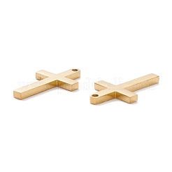 イオンプレーティング（IP）304ステンレスペンダント  クロス  ゴールドカラー  35x20x2.8mm  穴：2.5mm&nbsp;STAS-A057-07G