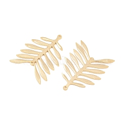 Brass Leaf Connector Charms&nbsp;KK-C163-01G